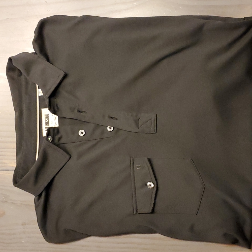 LinkSoul Polo Shirt Mens XL Golf Stretch Luxury Cotton (Black)